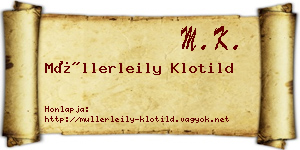 Müllerleily Klotild névjegykártya